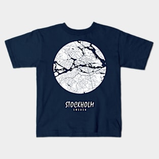 Stockholm, USA City Map - Full Moon Kids T-Shirt